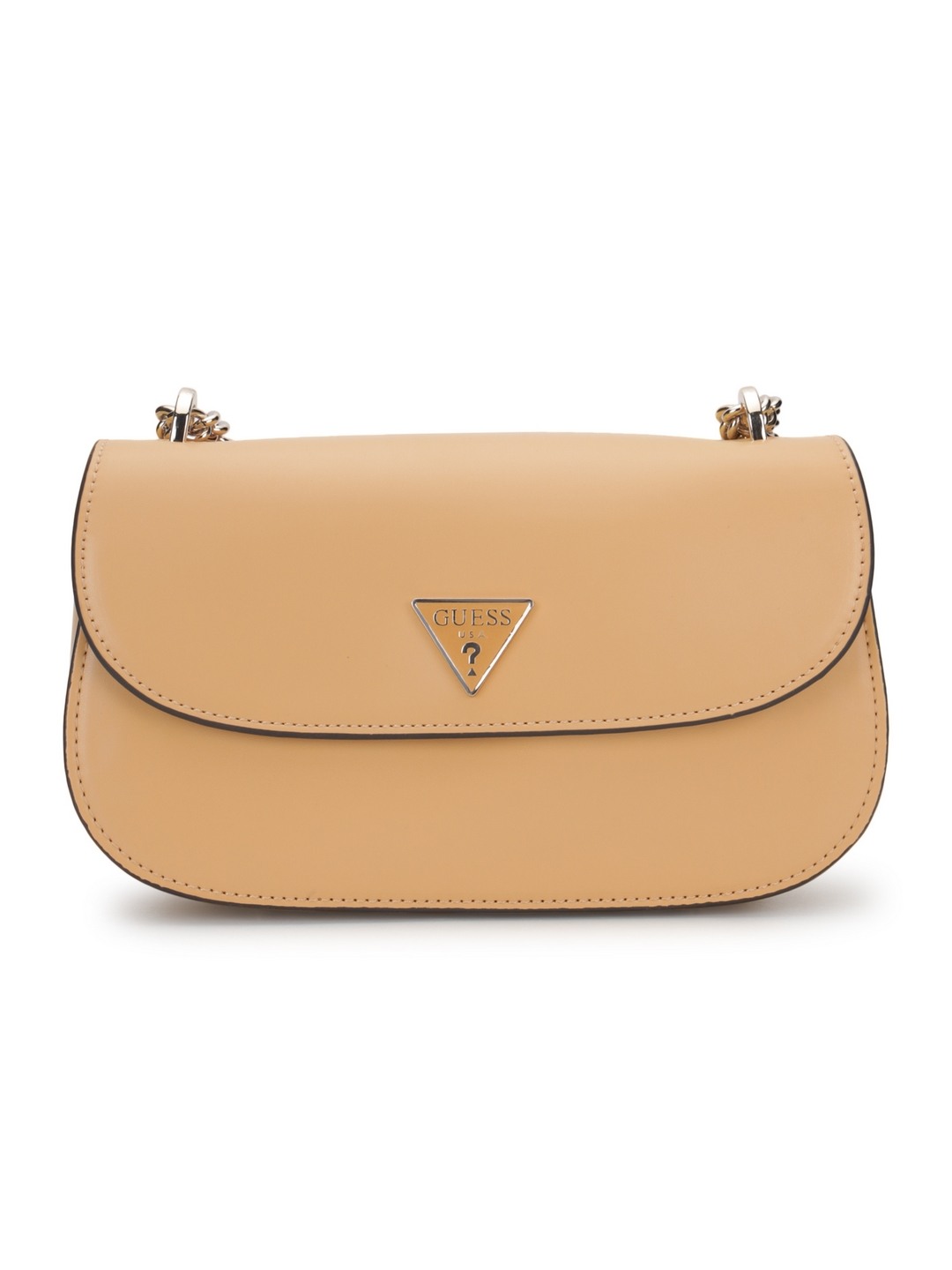 Guess Women Yellow Solid Crossbody Bag