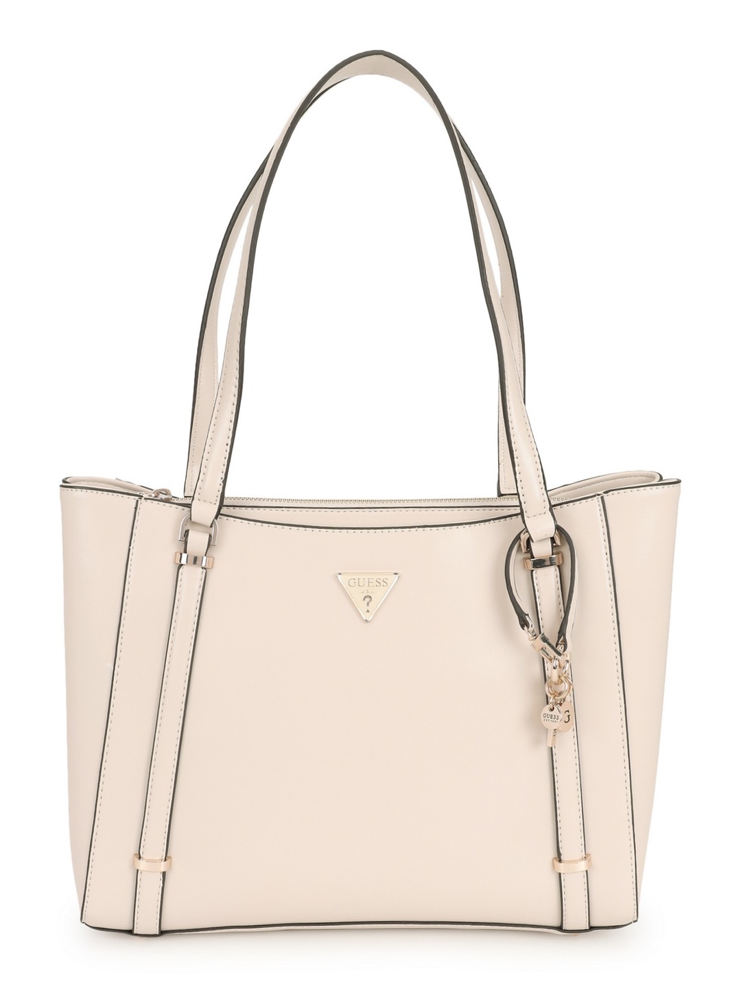 Guess Women Beige Solid Tote Bag