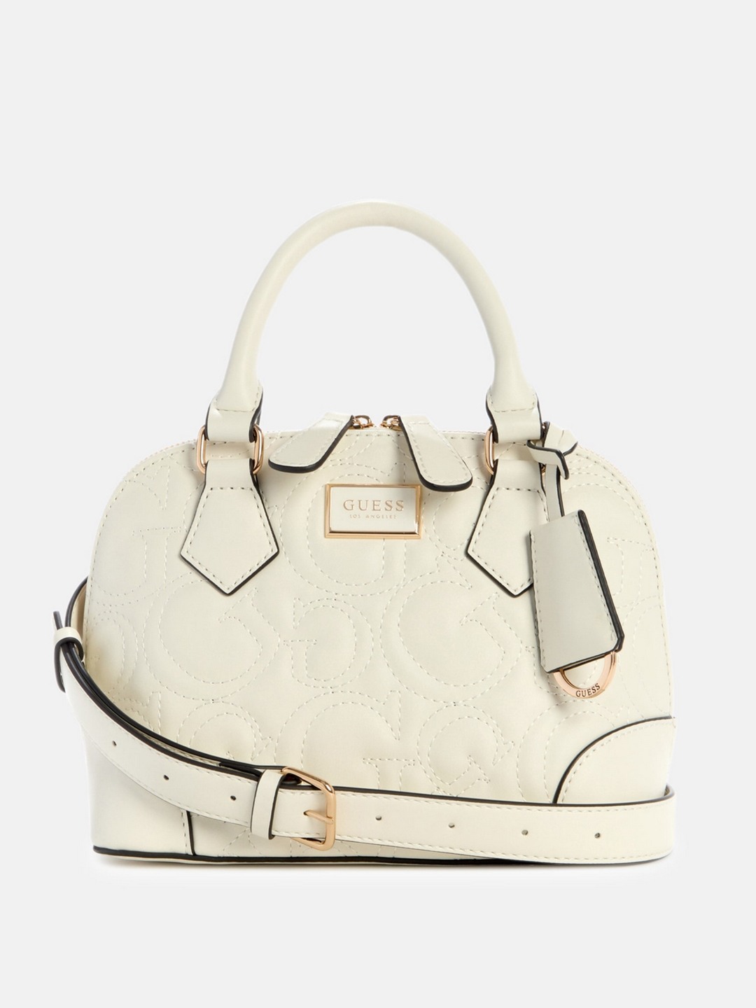 Guess Milk Quilted Balgaire Dome Satchel Bag