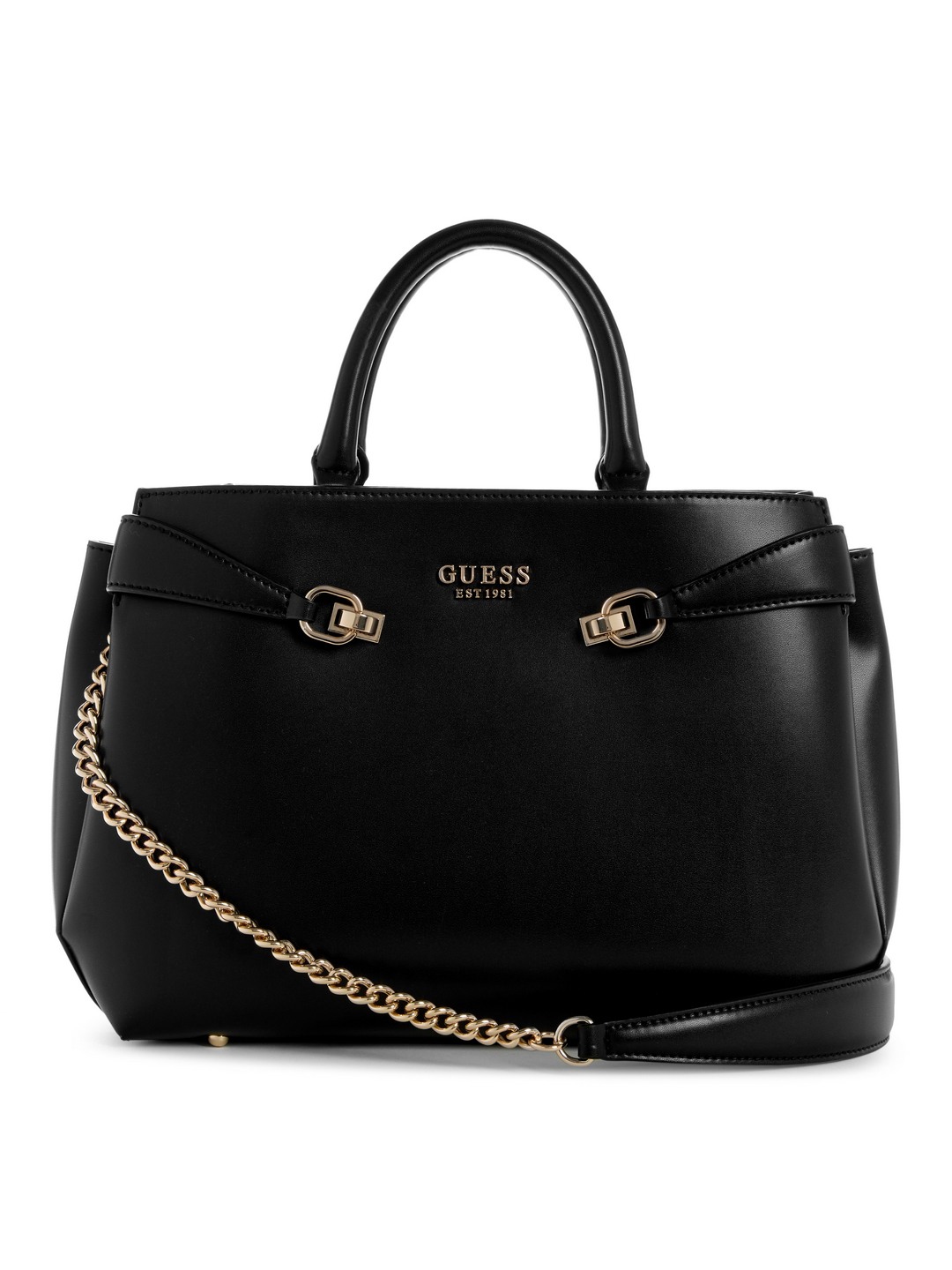 Black Solid Polyurethane Lorelei Girlfriend Satchel