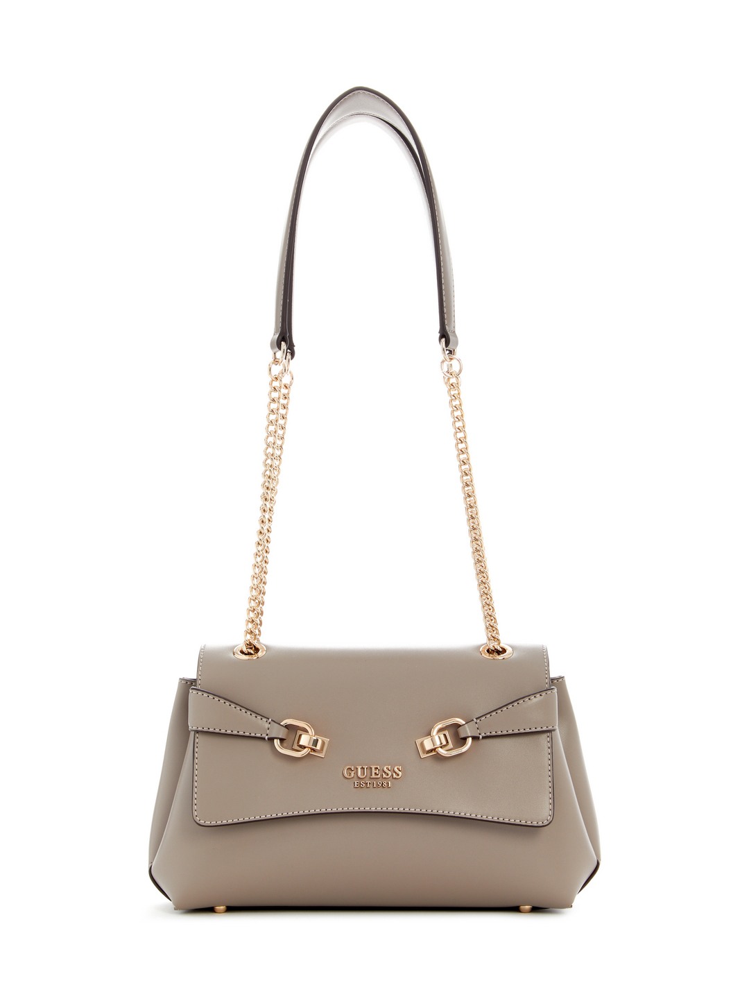 Dark Taupe Solid Polyurethane Lorelei Convertible Shoulder Bag