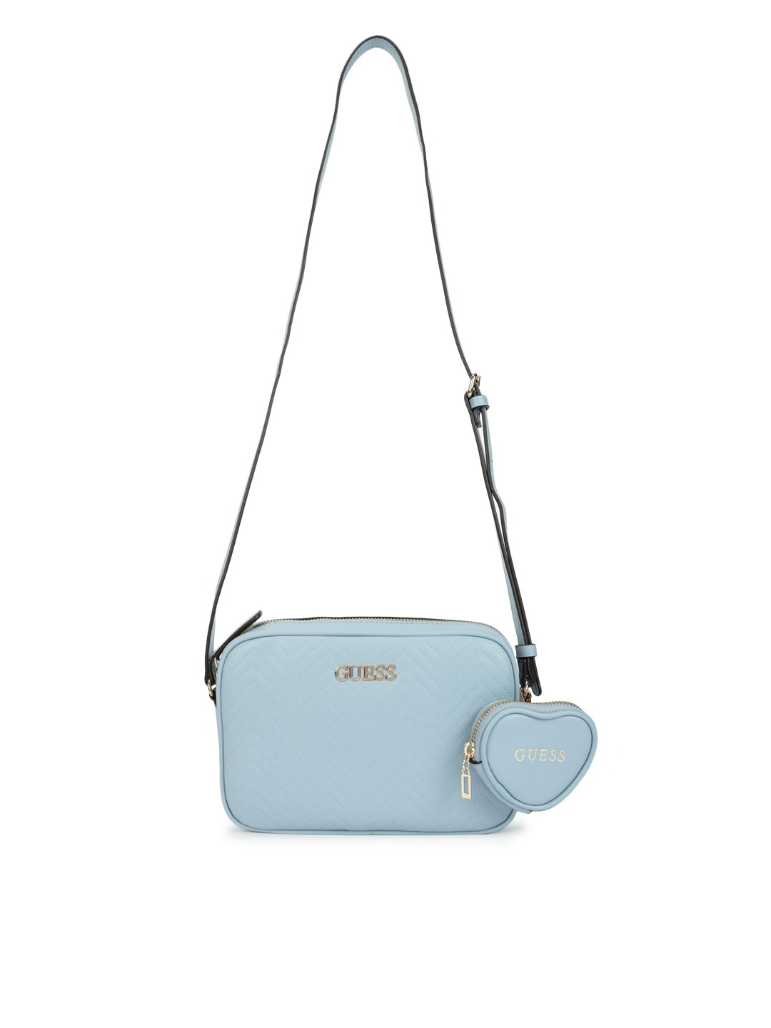 Guess Blue Textured Pristina Camera Crossbody Bag