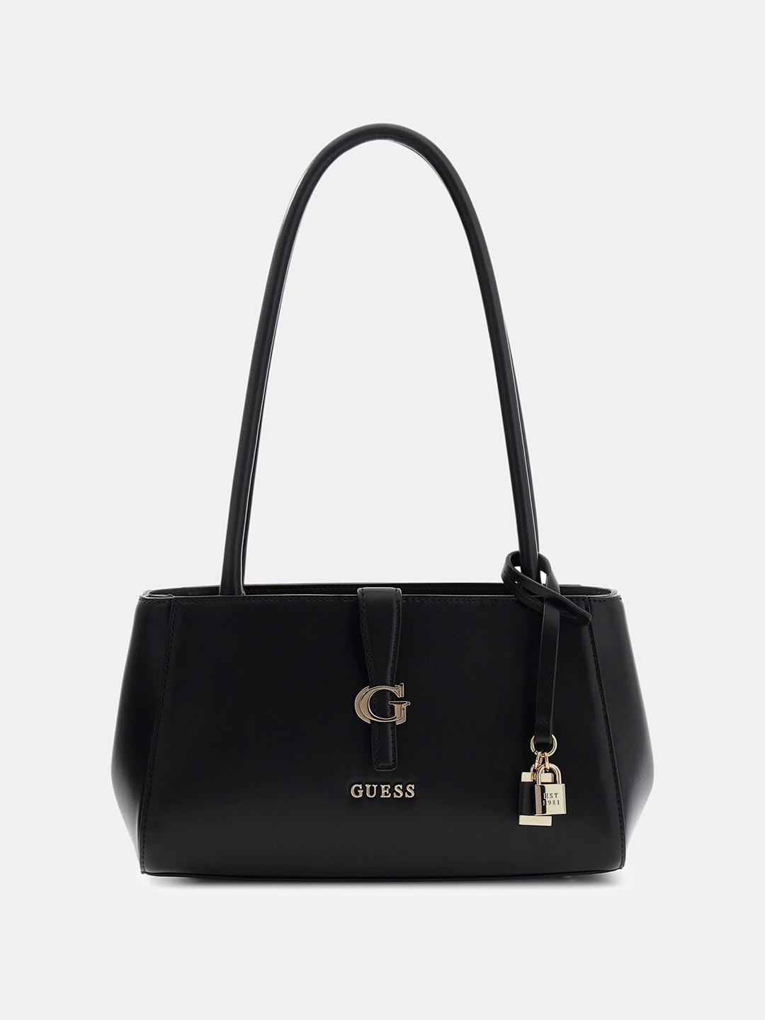 Black Solid Zipper Carrie Girlfriend Shoulder Bag