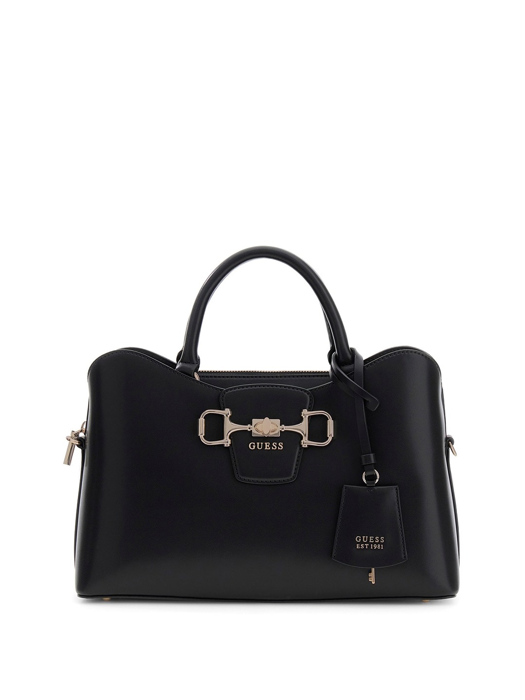 Women's Black Solid Pu Janie Girlfriend Satchel Bag