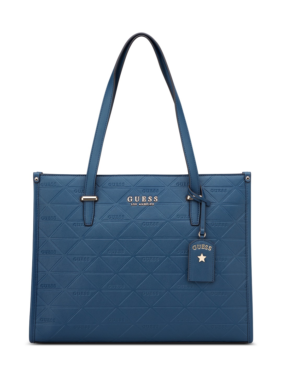 Navy Textured Zipper Finneas Carryall Tote Bag