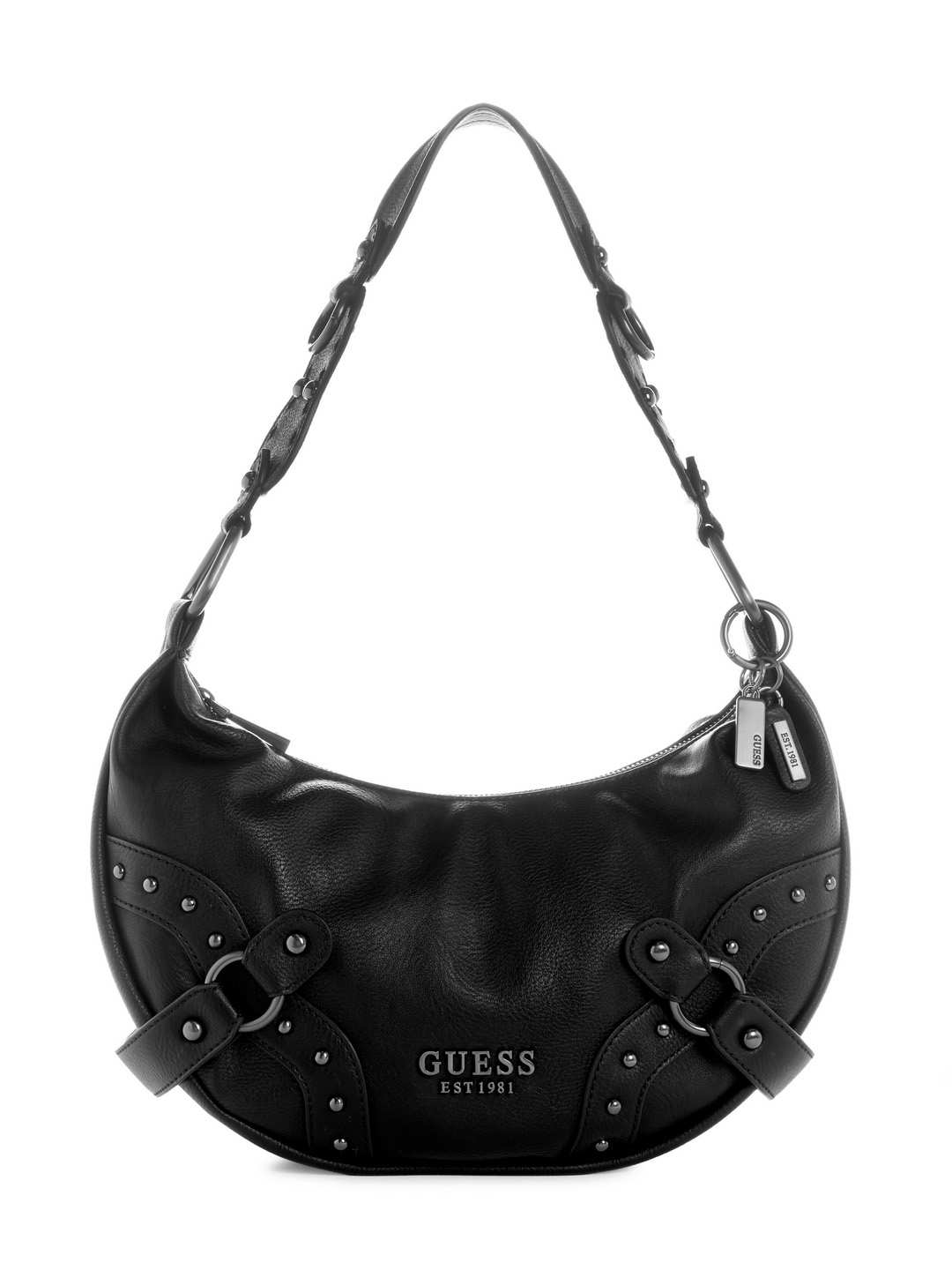 Guess Women Black Solid Hobo Bag