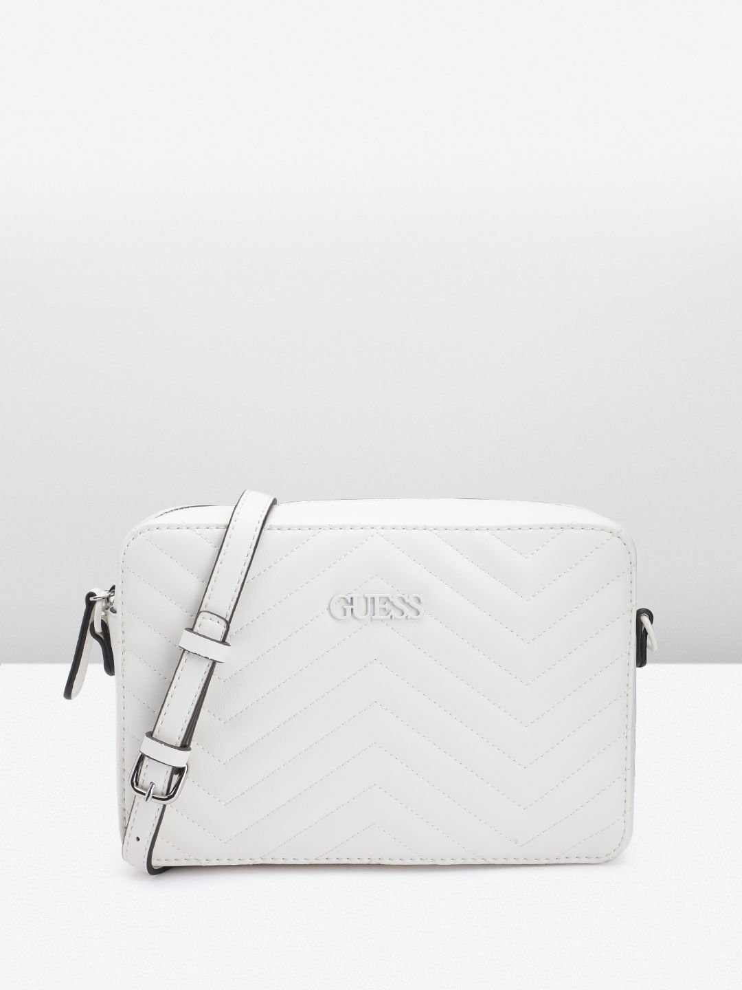 White Quilted Lockhart Camera Crossbody Bag