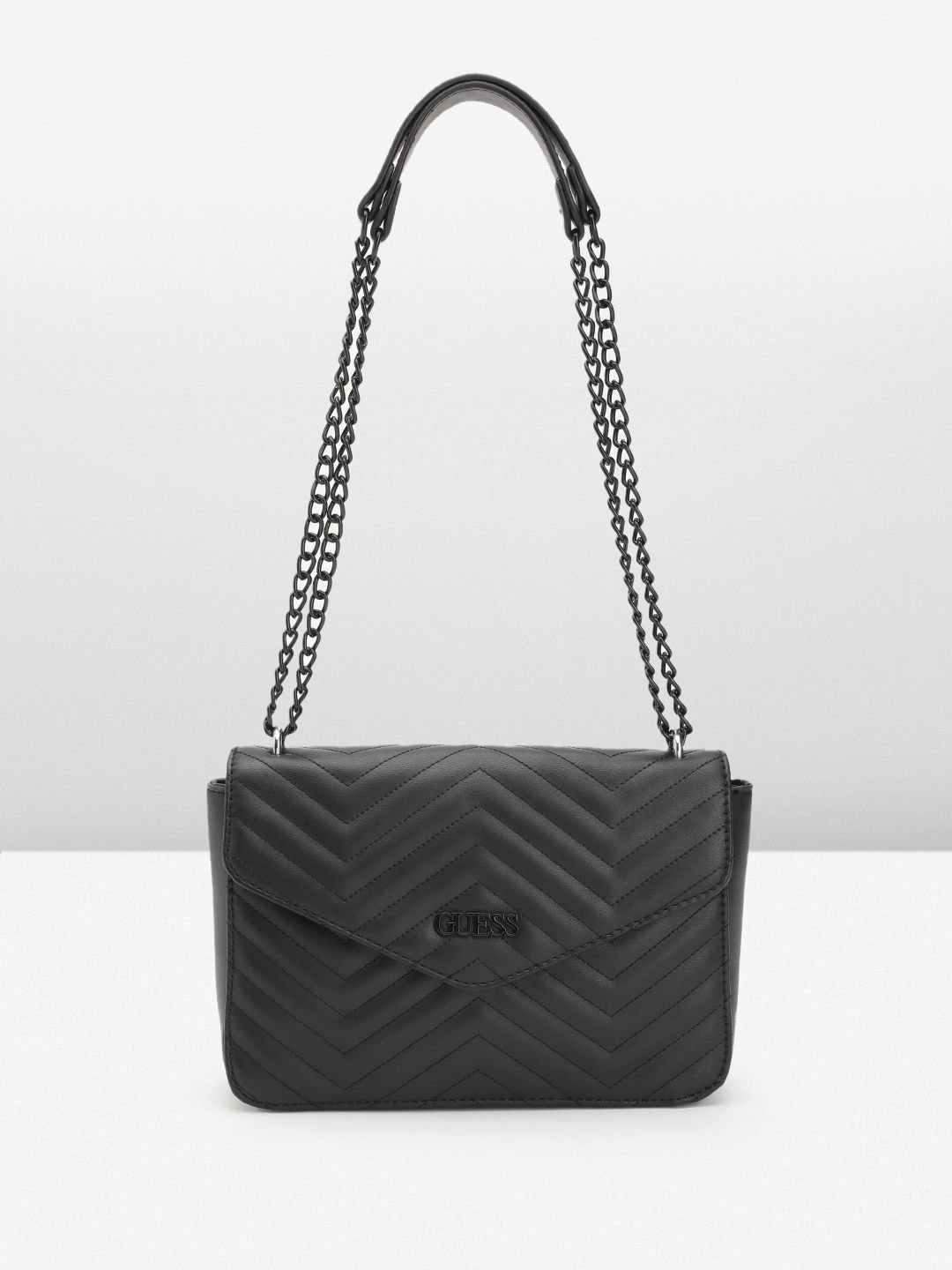 Black Quilted Lockhart Flap Crossbody Bag