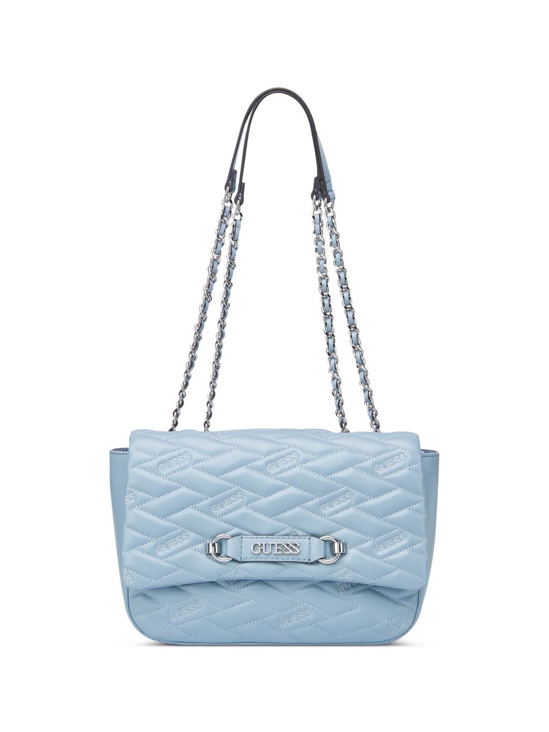 Blue Quilted Briella Flap Crossbody Bag