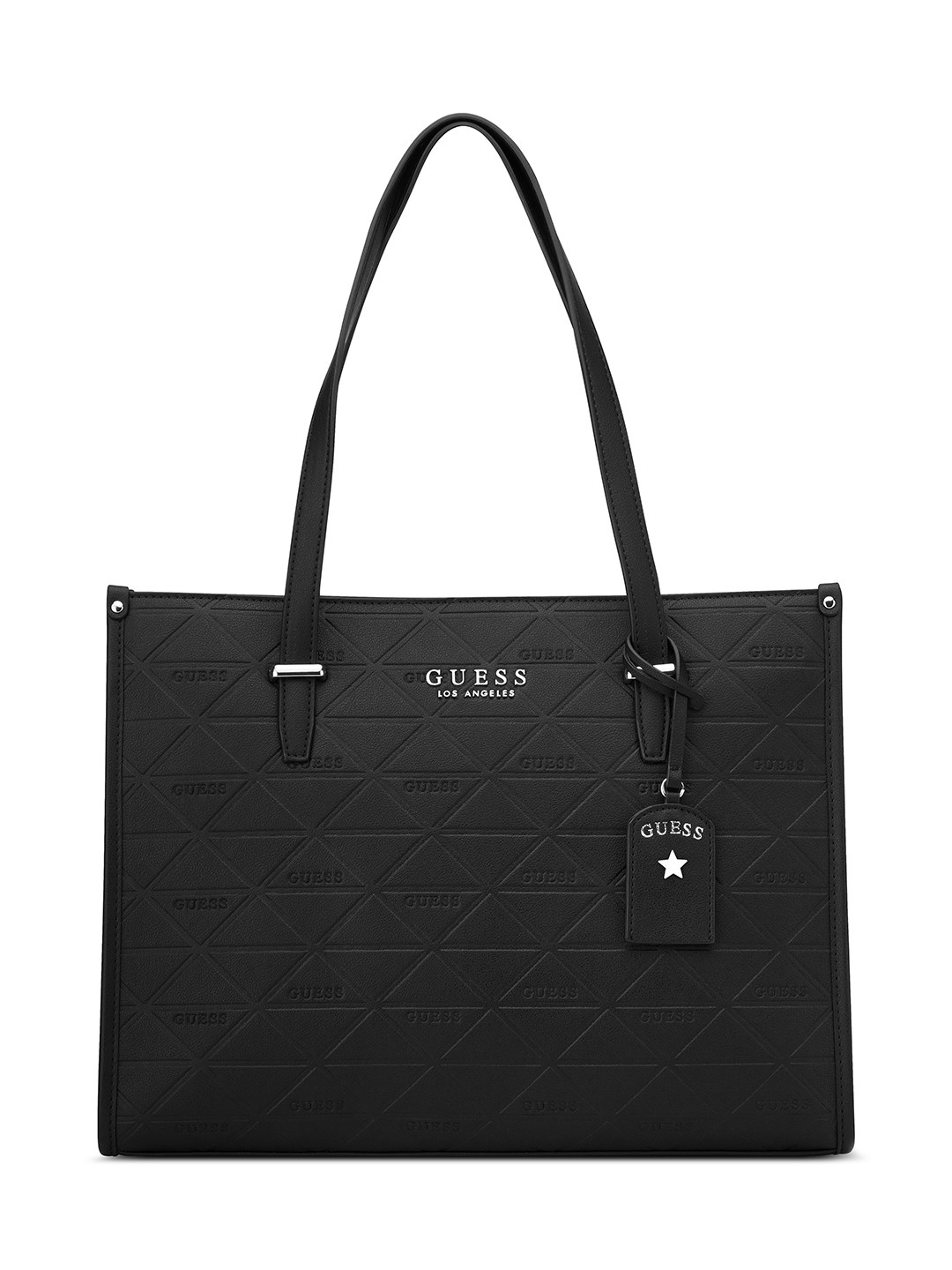 Black Textured Zipper Finneas Carryall Tote Bag