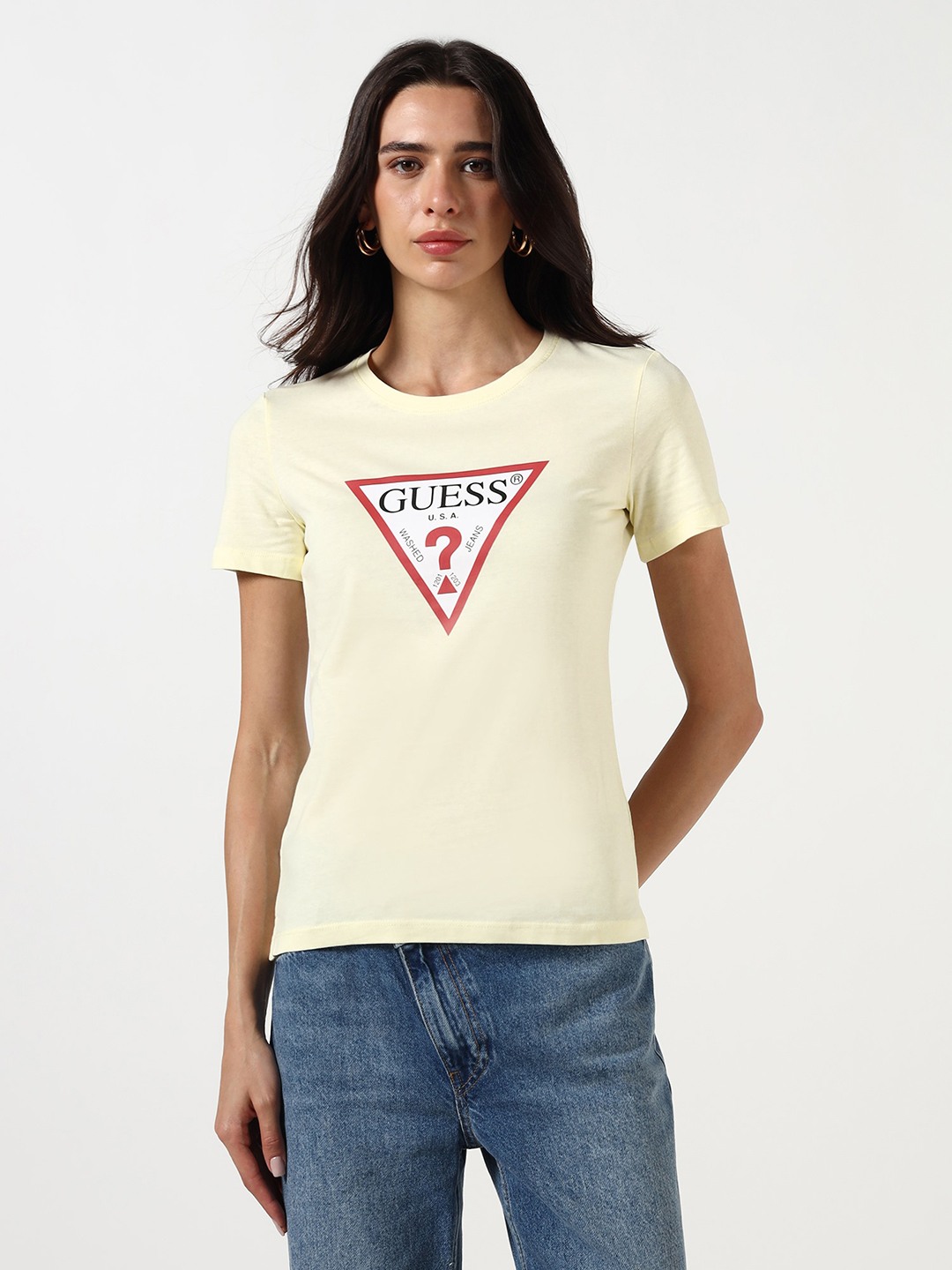 Guess Women Graphic Print Round Neck Short Sleeves T-Shirt