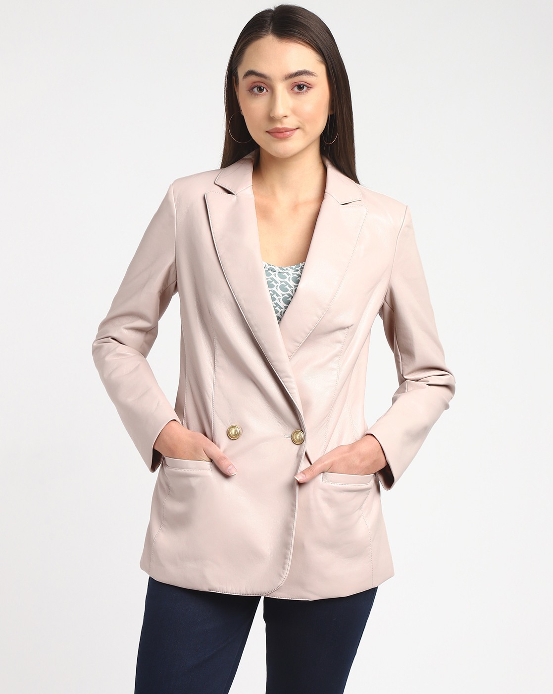 Smash Taupe Solid Blazer