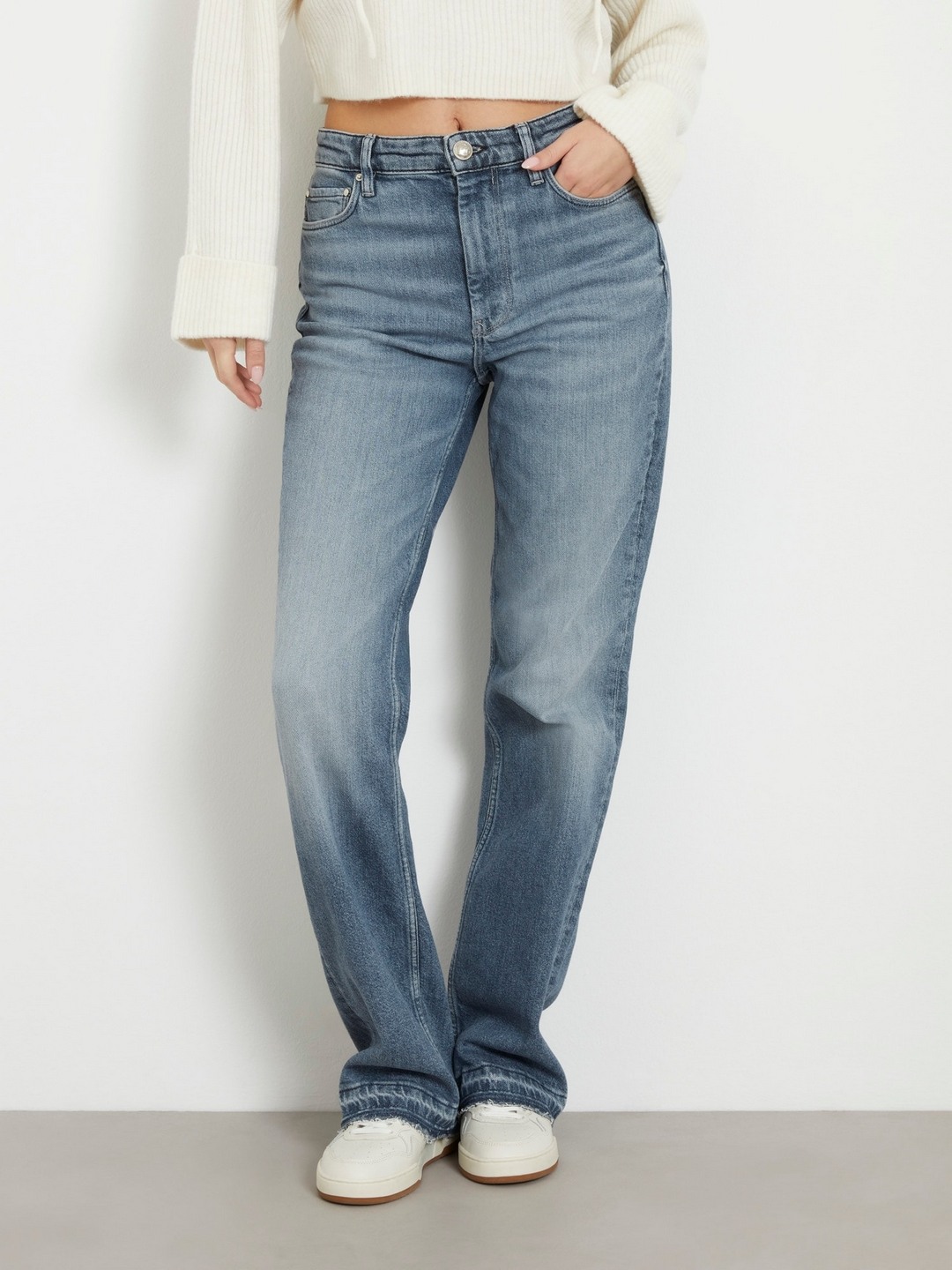 Women Blue Solid High-Rise Ankle Length Jeans
