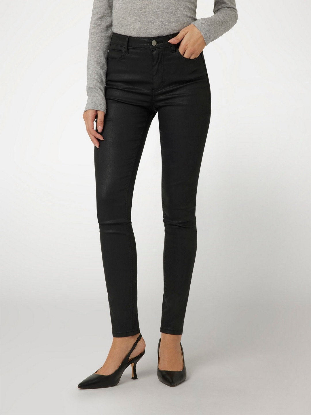 Guess Women Solid Mid-Rise Skinny Jeans