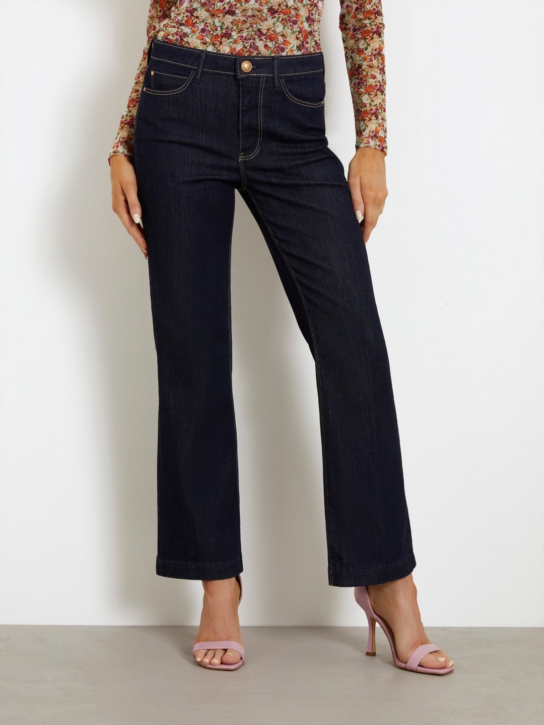 Blue Solid High-Rise Ankle Length Jeans