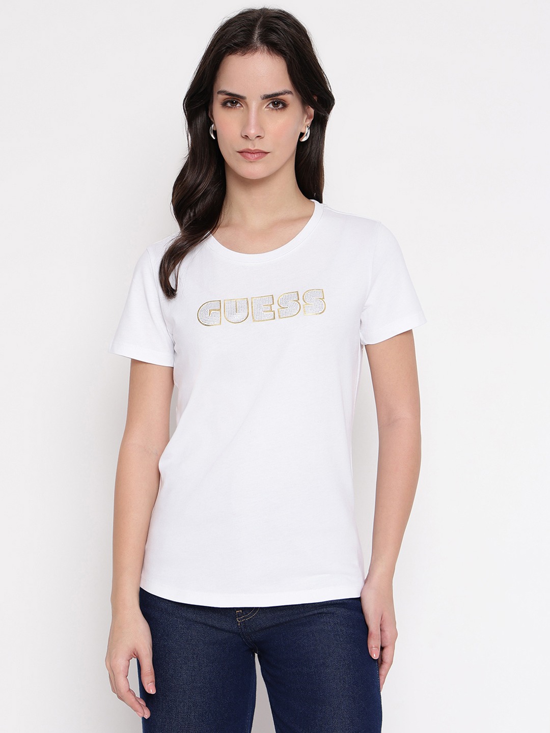 White Solid Crew Neck T-shirt