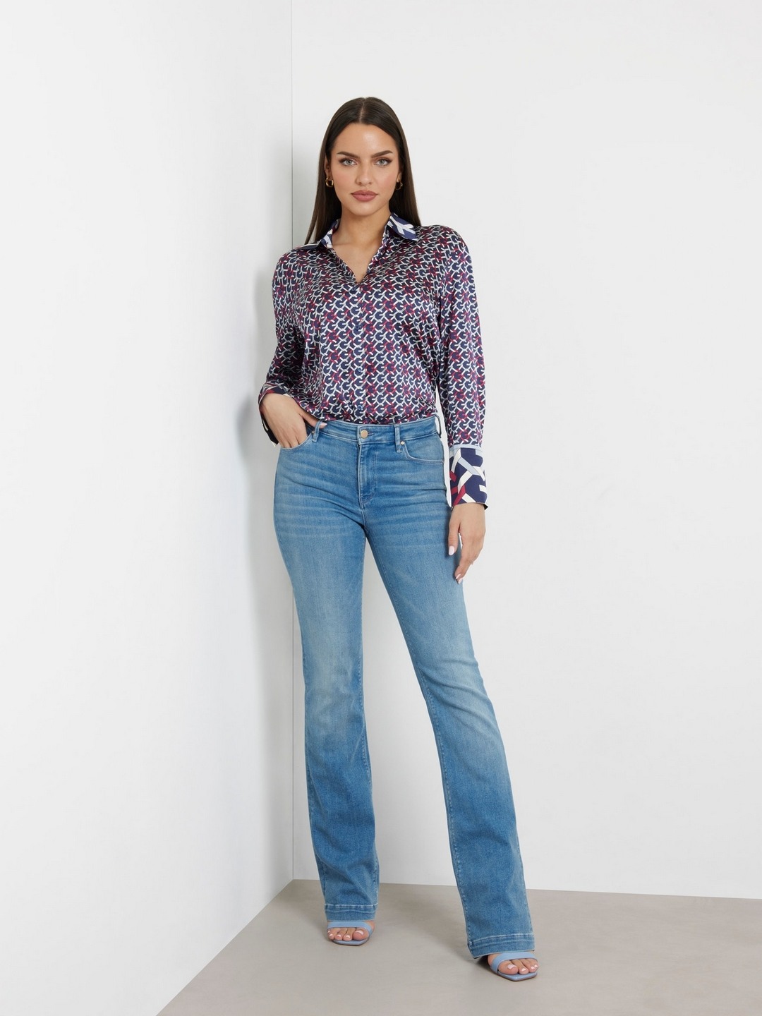 Alexandra Polyester Blend Printed Shirt