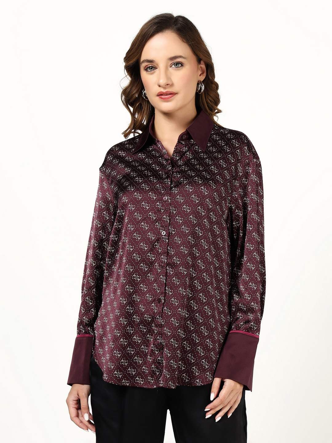 Regular Fit Lettering Spread Collar Woven Shirt