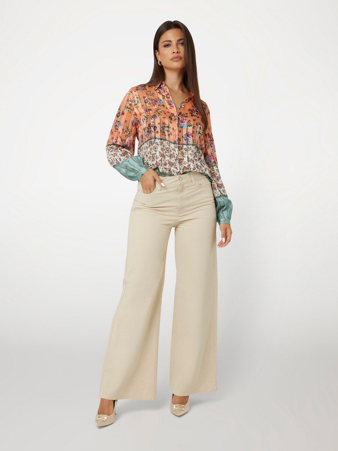 Danielle Polyester Floral Printed Shirt