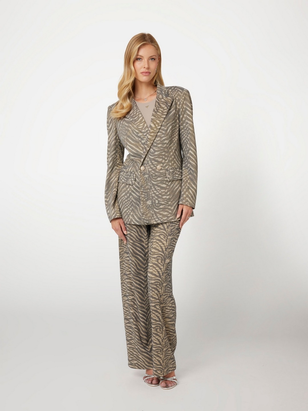 Polyester Blend Printed Blazer