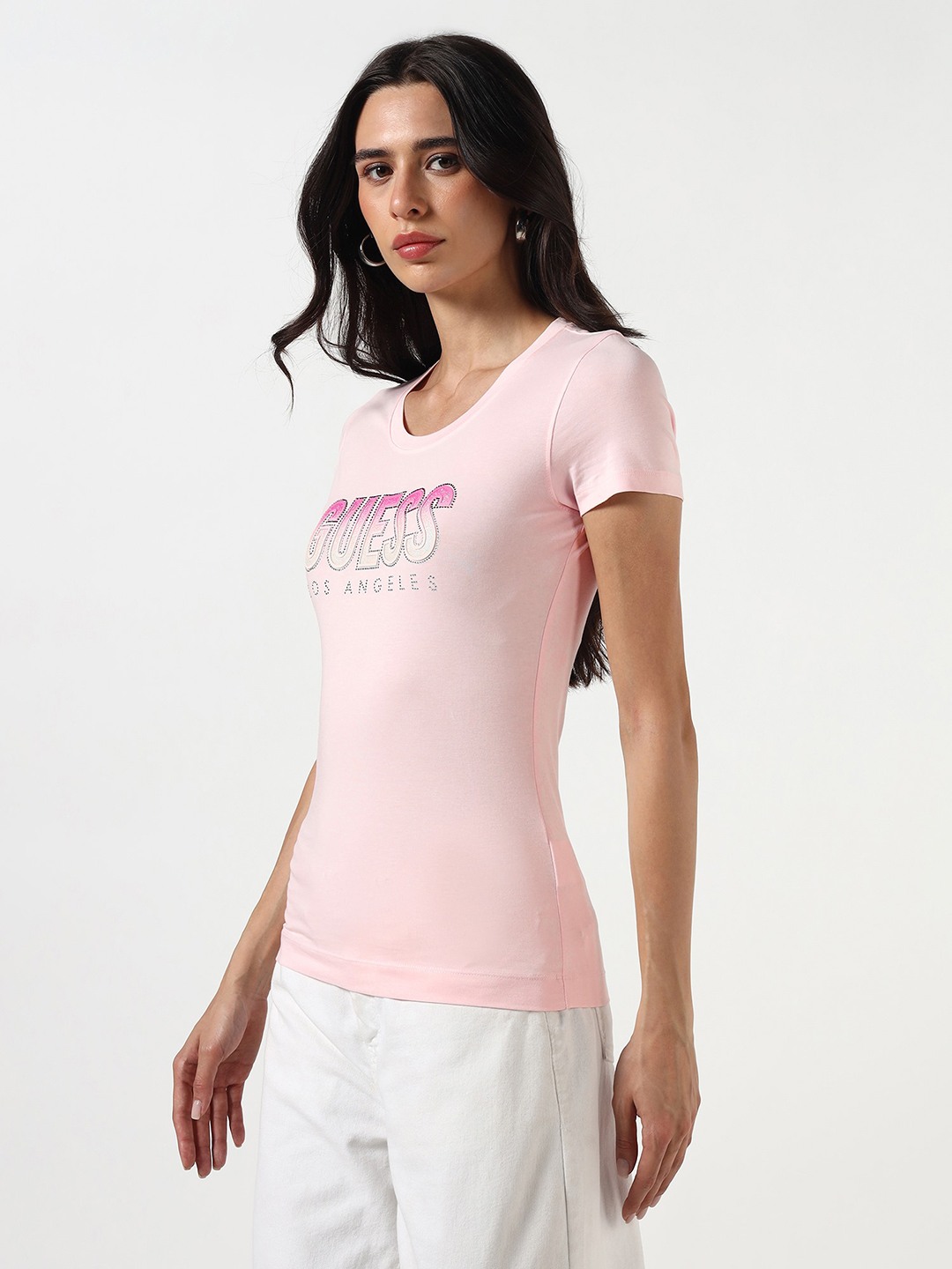Guess Women Graphic Print Round Neck Short Sleeves T-Shirt