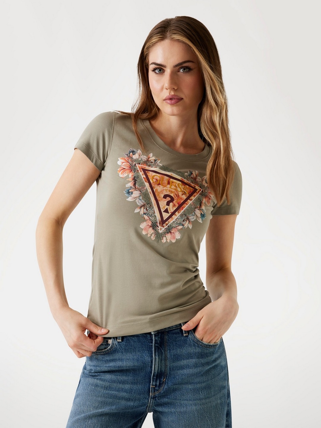 Guess Women Graphic Round Neck Short Sleeves T-Shirt