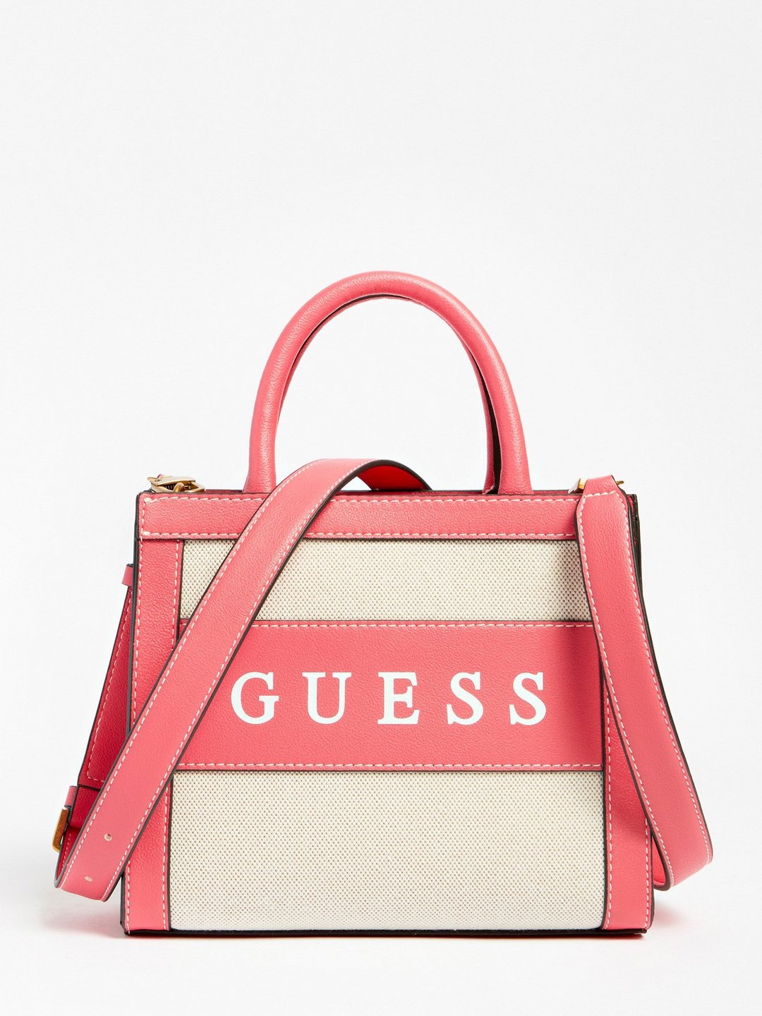 Guess Women Pink Color-Blocked Mini Tote Bag
