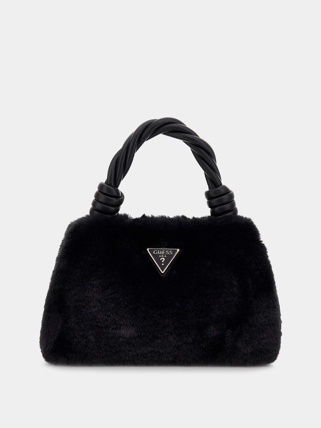 Black Solid Shaida Top Handle Crossbody Bag
