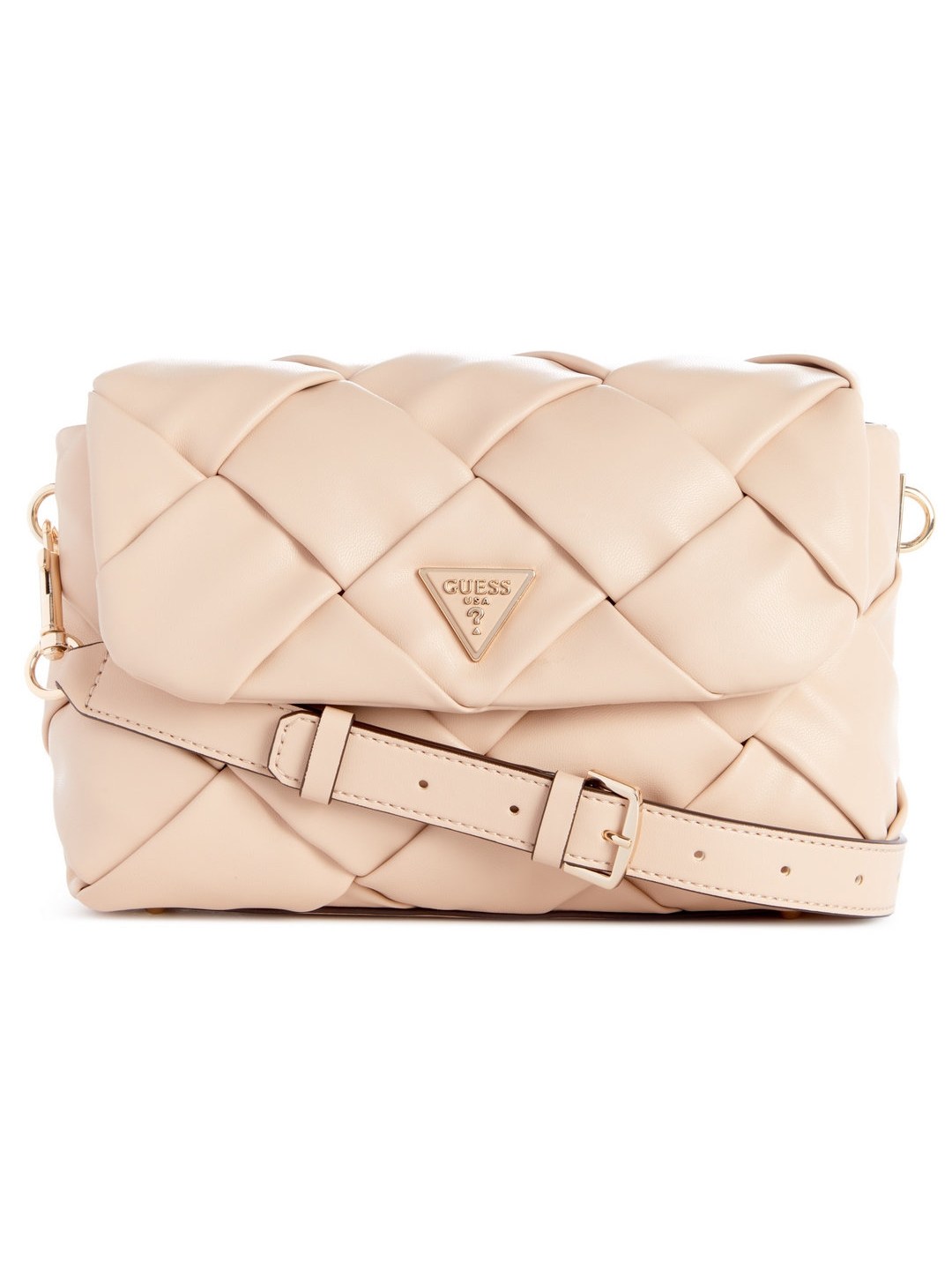 Stone Quilted Zaina Flap Shoulder Bag