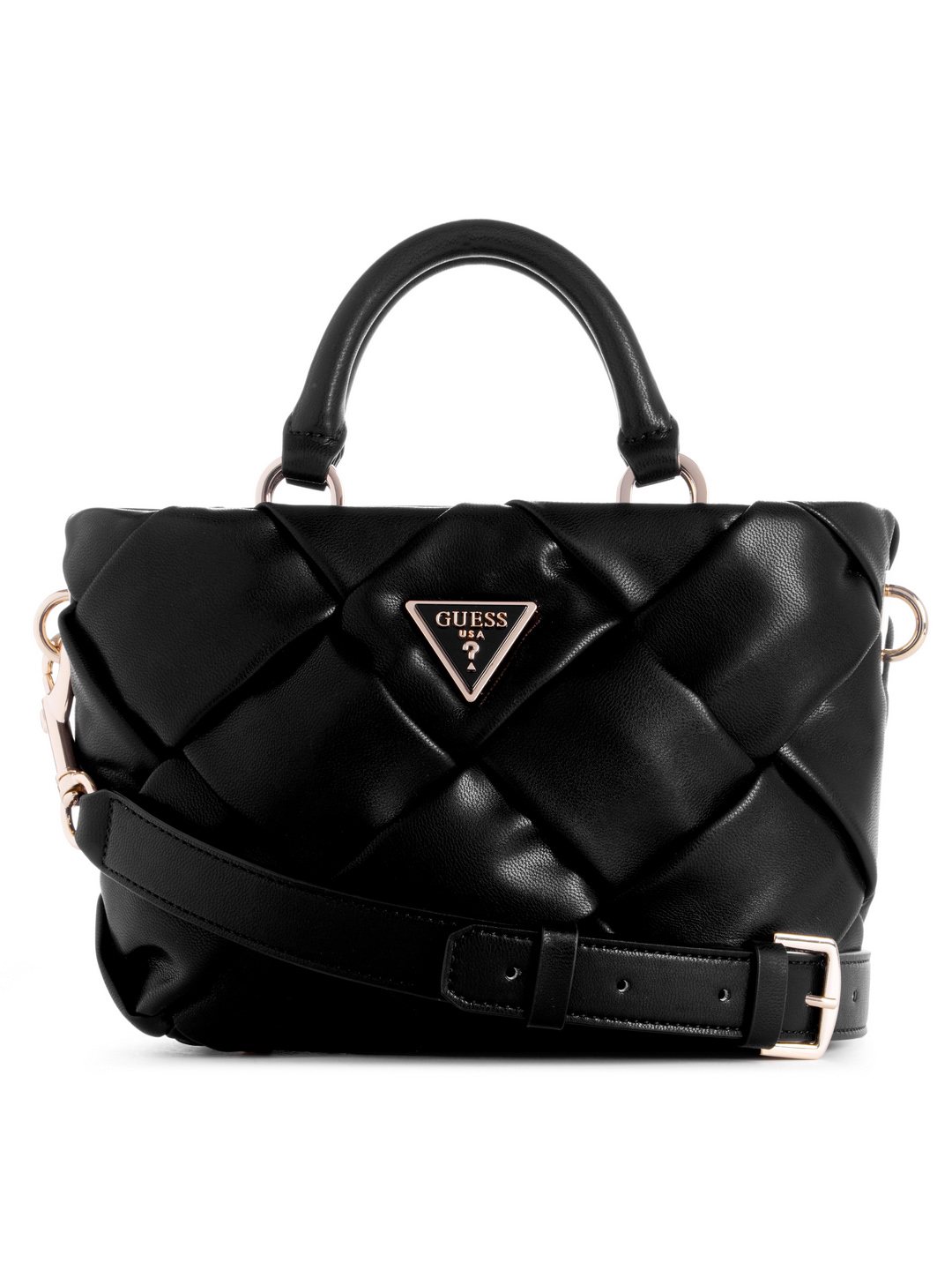 Women Black Textured Zaina Mini Satchel Bag