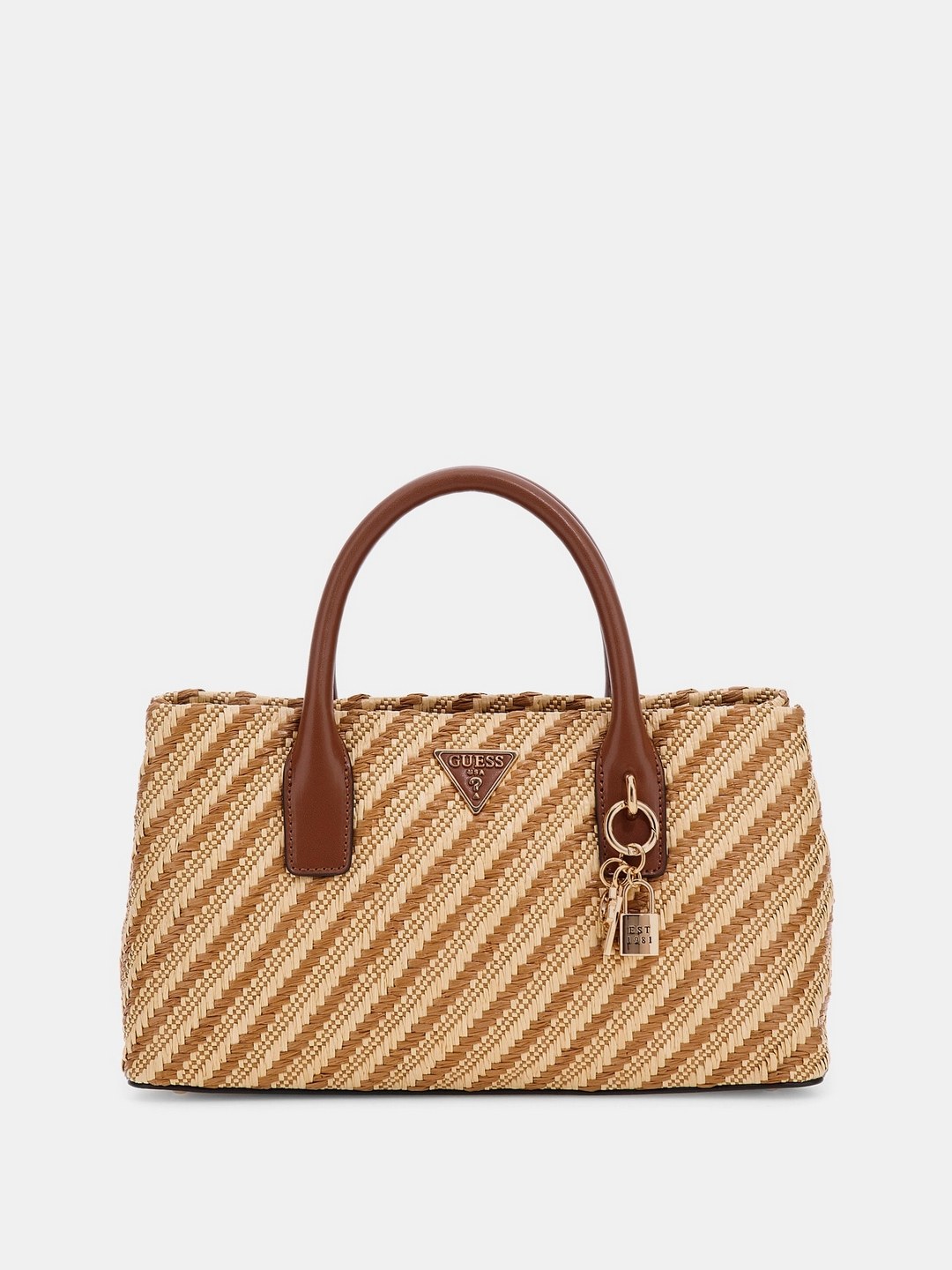 Guess Natural Self-Design Simona Small Satchel Bag