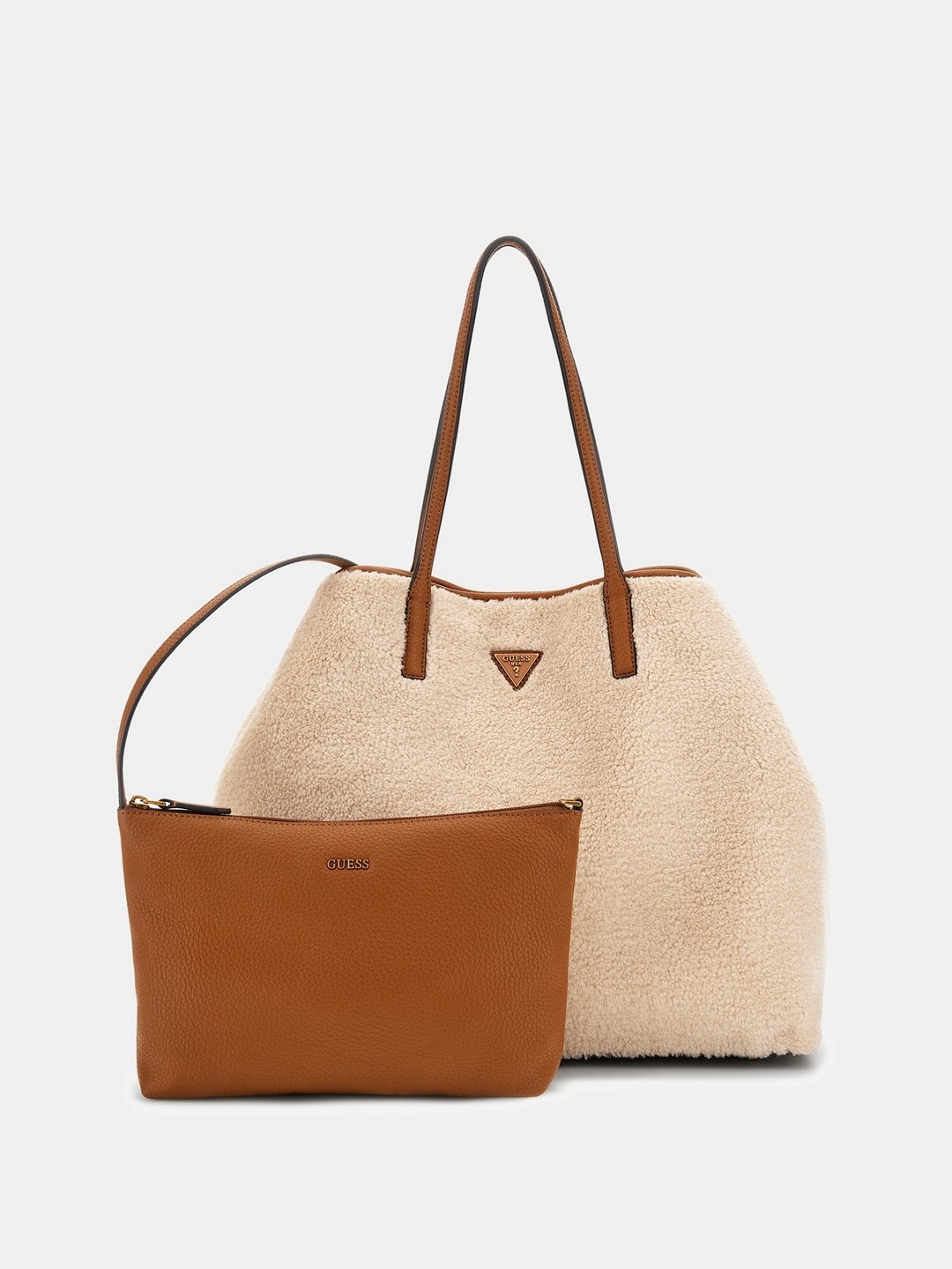 Beige Solid Victtoria 2 In 1 Tote Bag