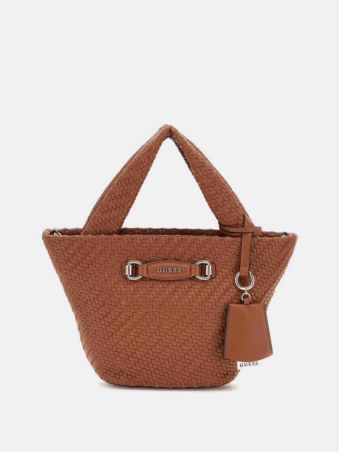 Cognac Basket Weave Francy Mini Tote