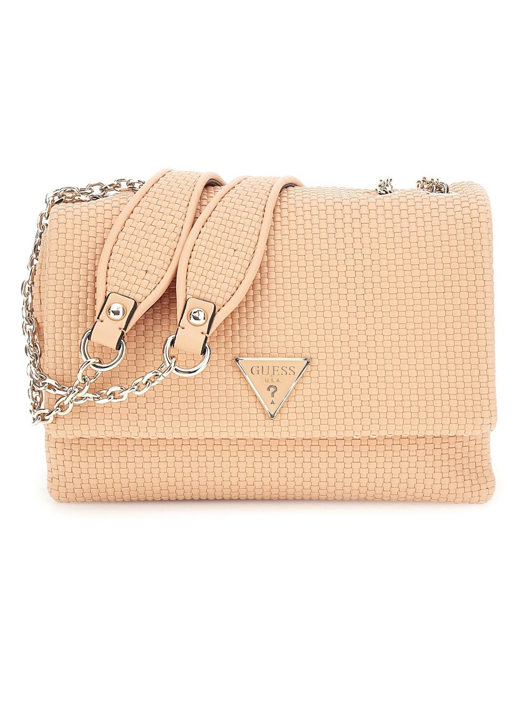 Apricot Basket Weave Phaedra Convertible Xbody Flap Bag