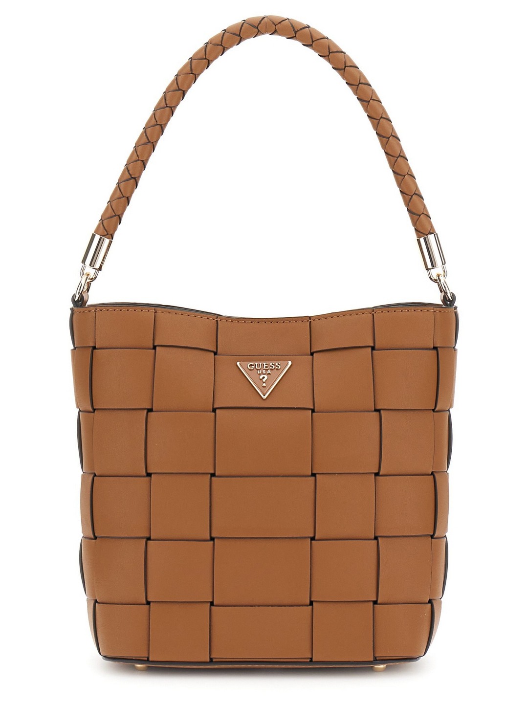 Guess Caramel Textured Maylee Bucket Bag