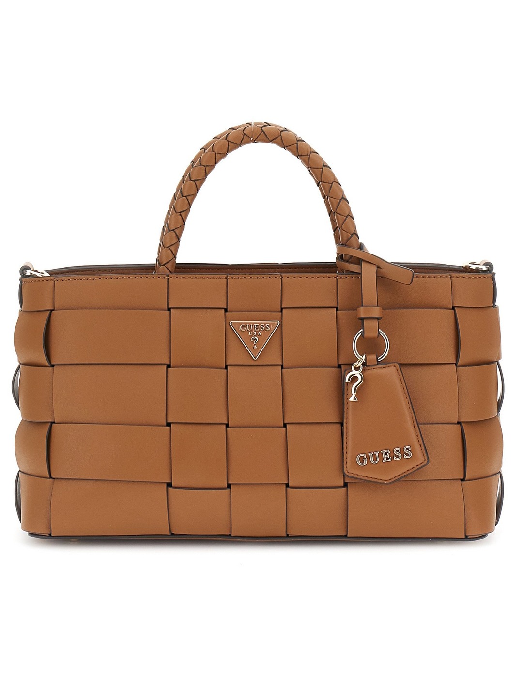 Guess Caramel Textured Maylee Girlfriend Satchel Bag