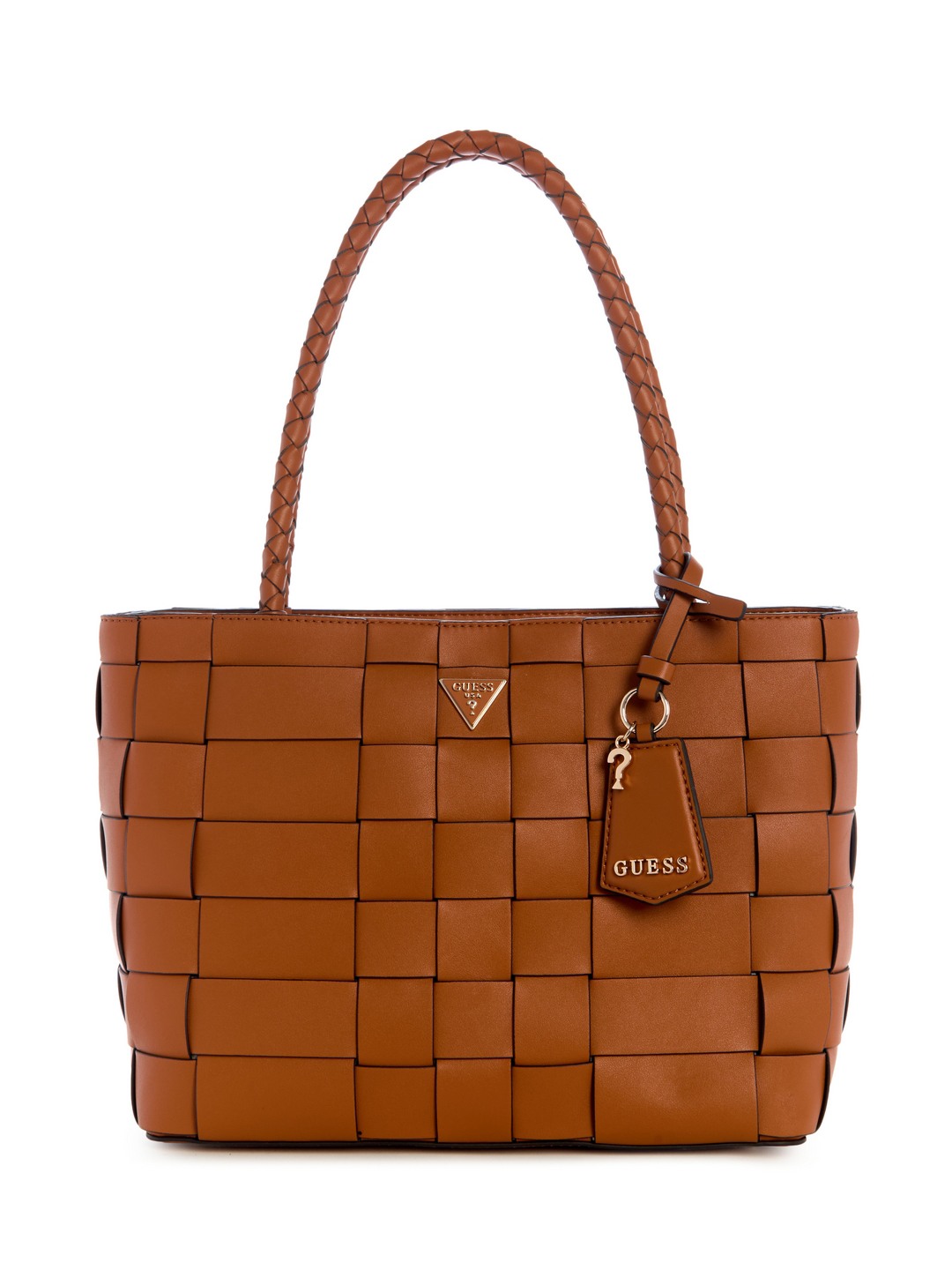 Guess Caramel Textured Maylee Girlfriend Tote Bag