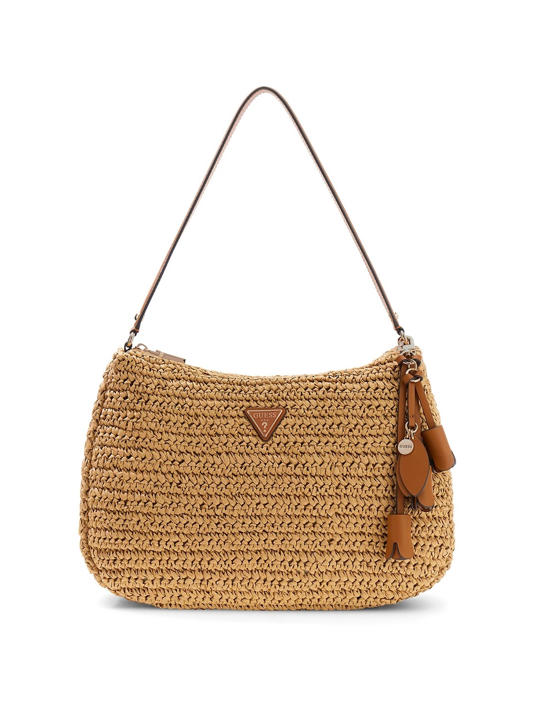 Women's Natural Cognac Textured Paper Ofelia Shoulder Bag