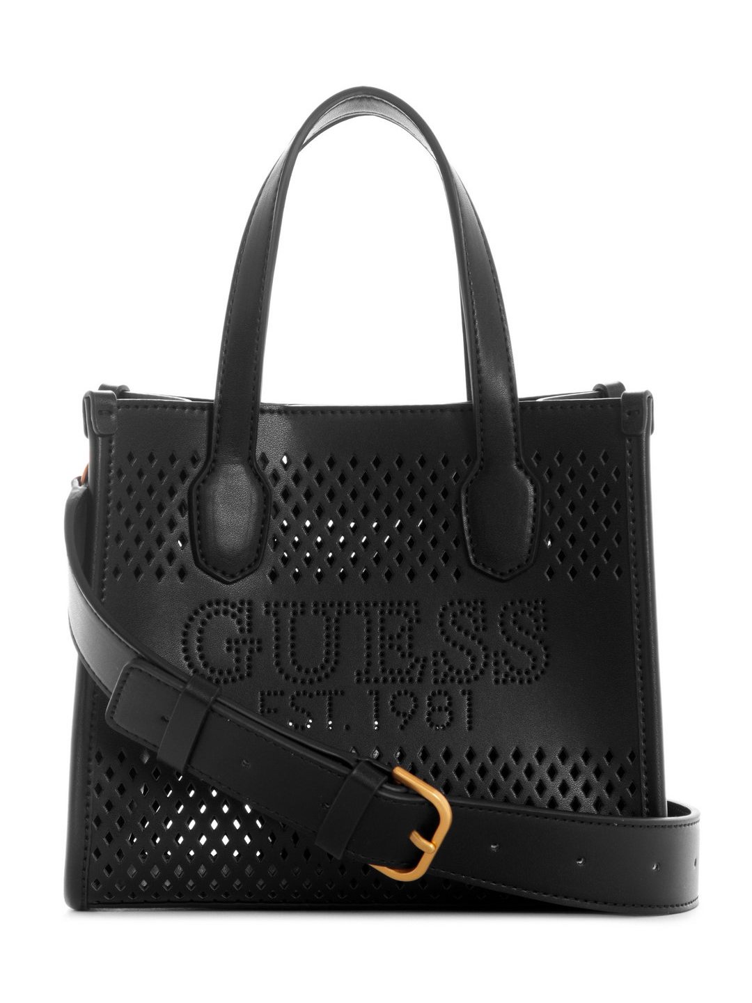 Black Cutwork Design Katey Perf Mini Tote Bag