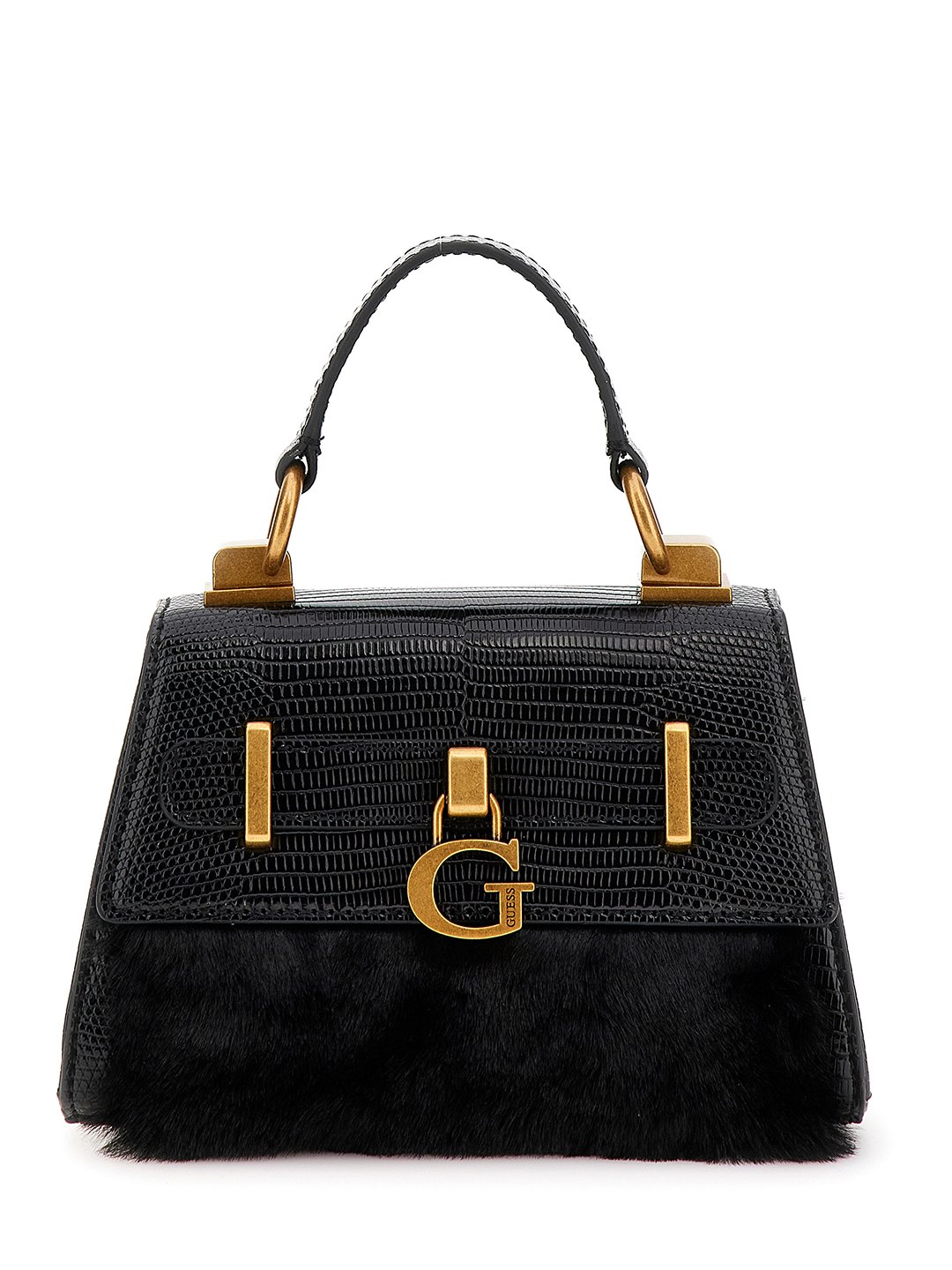 Black Textured Bergen Micro Mini Satchel Bag
