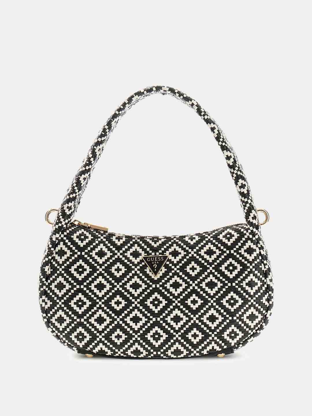 Black Basket Weave Rianee Hobo Bag