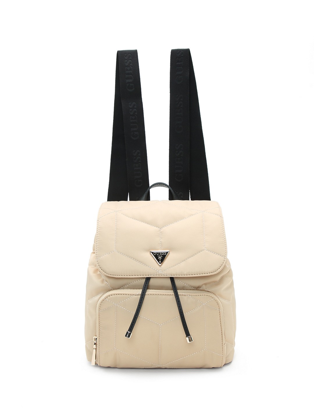 Guess Women Quilted Beige Enelia Backpack