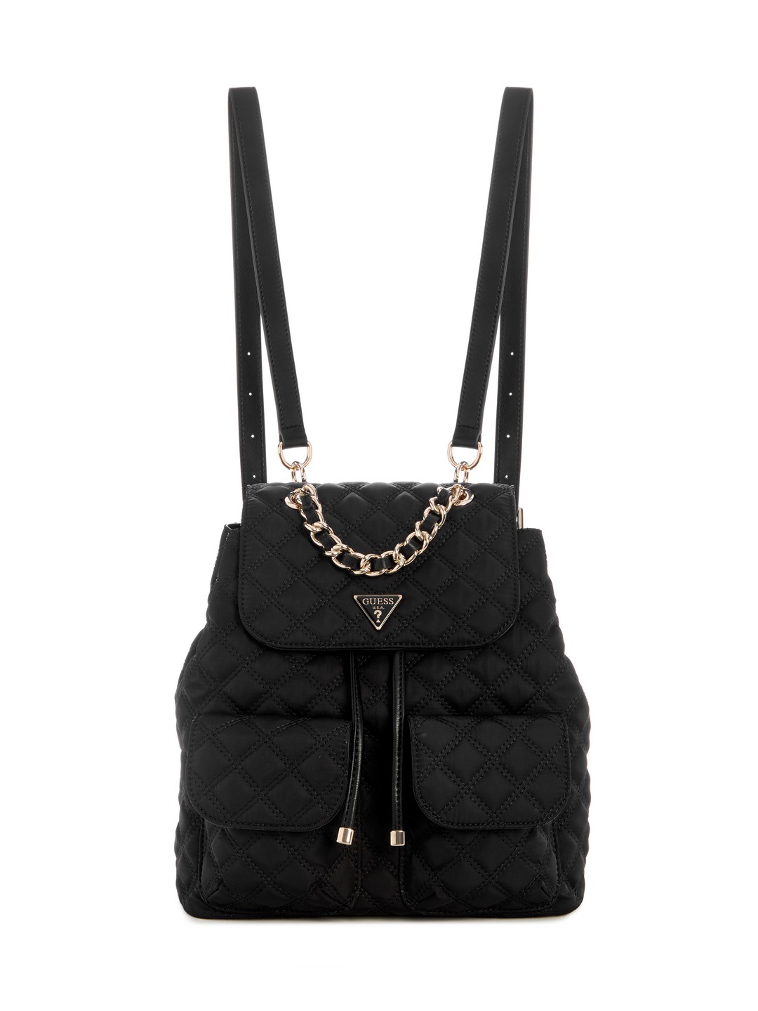 Black Monogram Polyester Giully Flap Backpack
