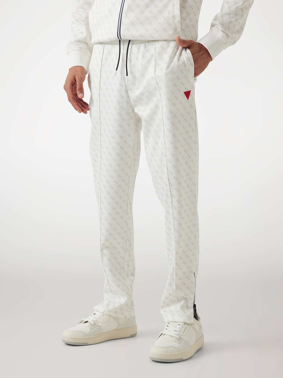 White Printed Regular Fit Trackpant
