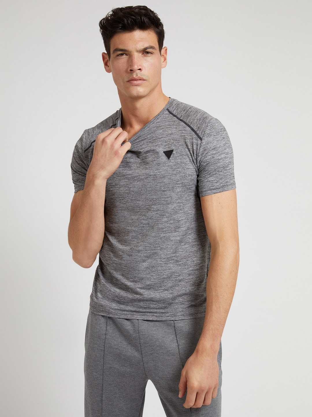 Grey Solid Round Neck Elliot Tech Tee
