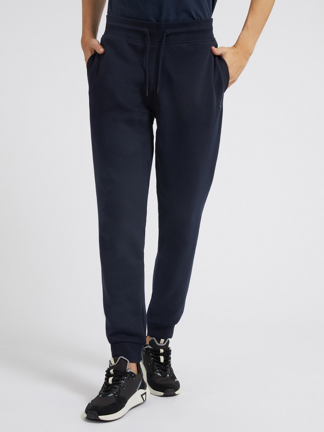 Navy Blue Solid Regular Fit Trackpant