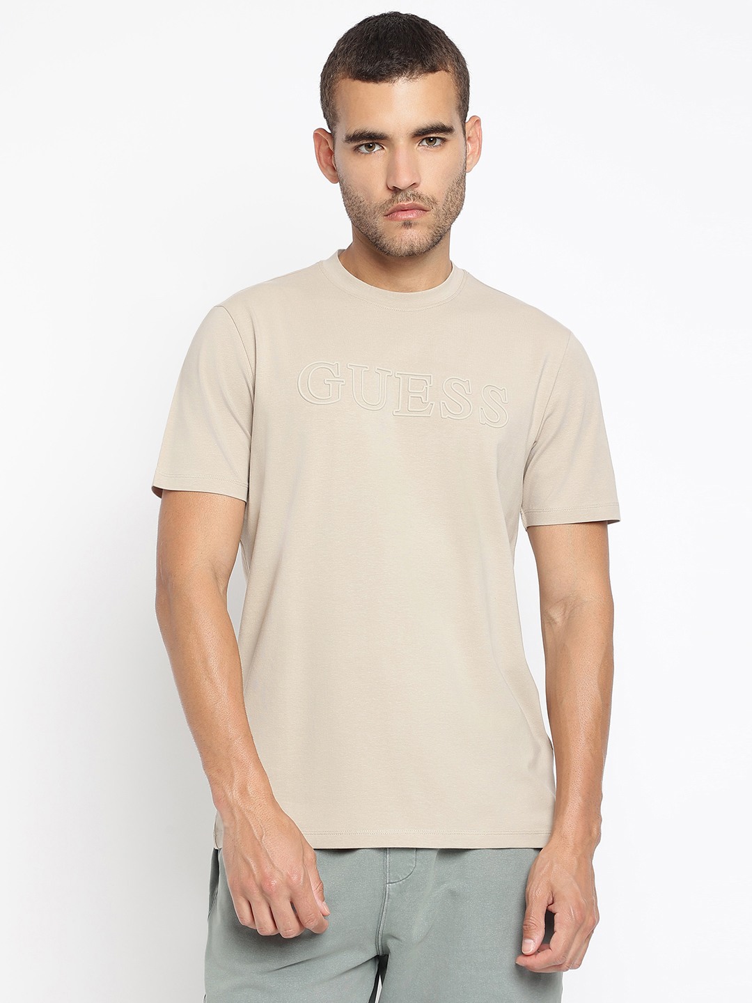 Alphy Cotton Blend Solid T-Shirt