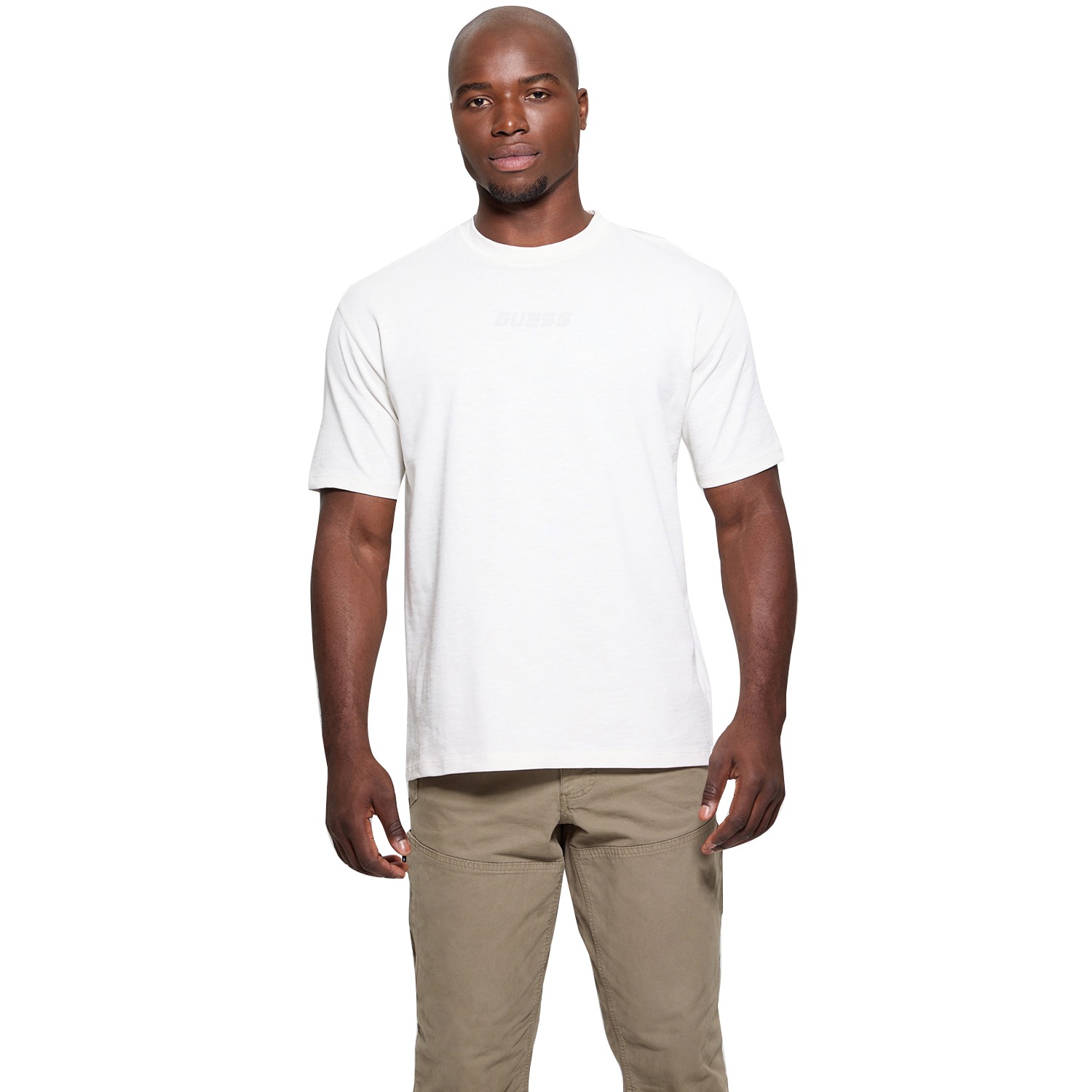 Guess Men Solid Round Neck Short Sleeves T-Shirt