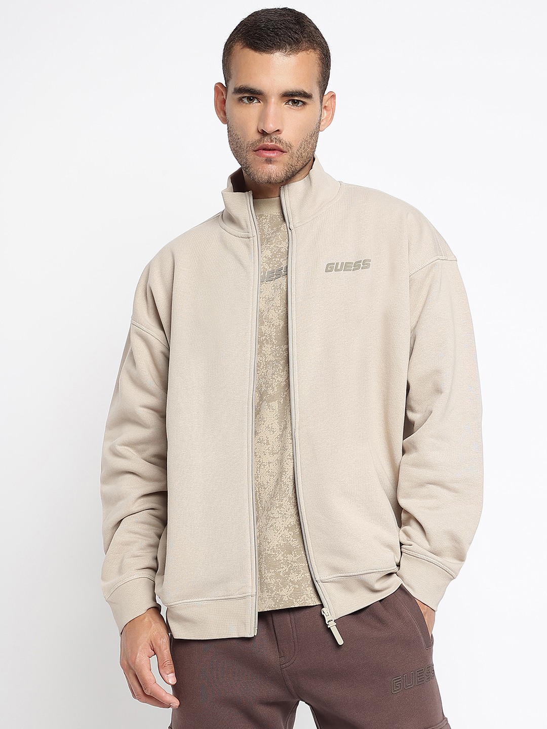 Cotton Blend Solid Sweatshirt