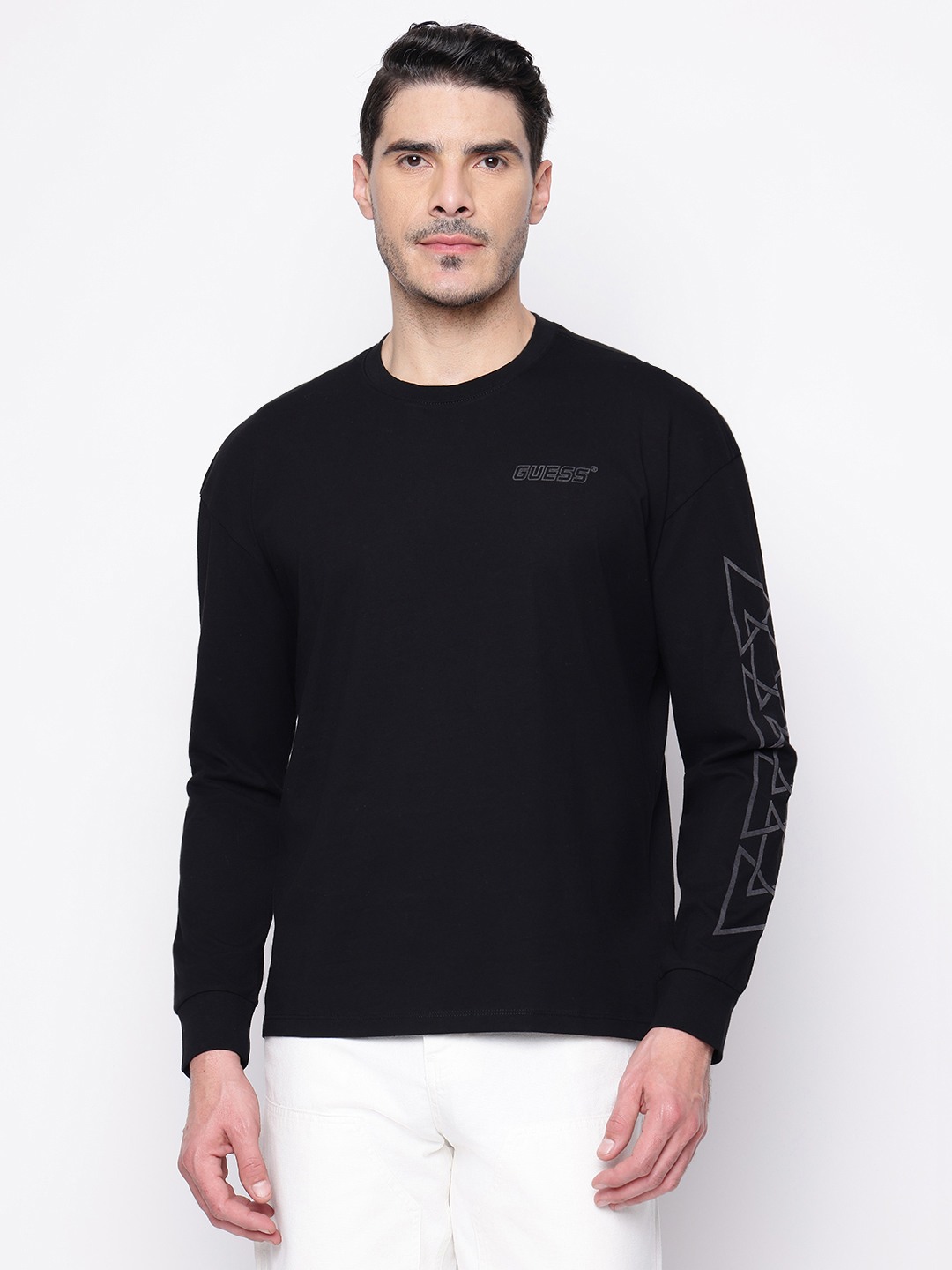 Black Printed Crew Neck T-shirt